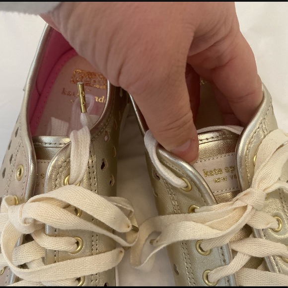 NWT Keds For Kate Spade: HEART Kickstart Heart Light Gold Heart Cut Out Sneakers - Picture 10 of 13